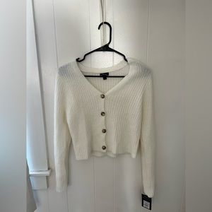 White Button Down Sweater
